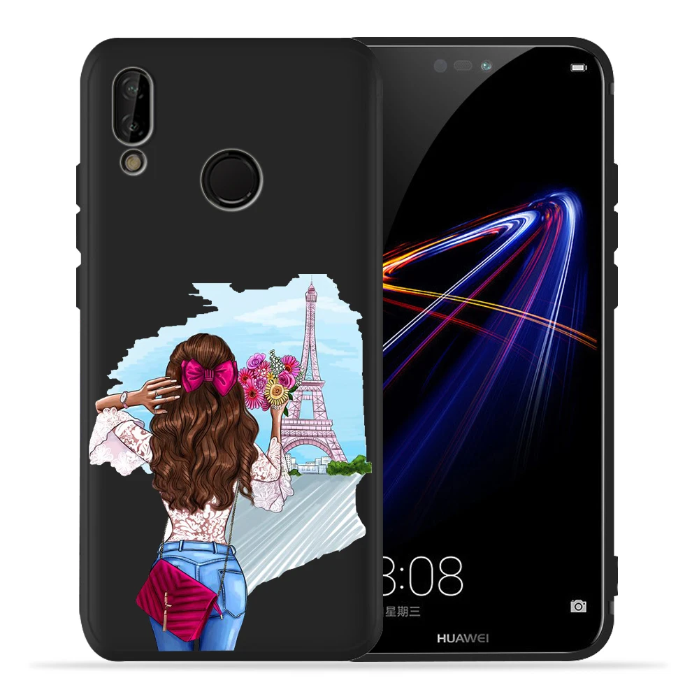 Чехол для телефона Super Moma Baby Girl Women Family черный чехол Huawei P20 P30 P40 Lite Honor 9 10 9X 20 8X 8C