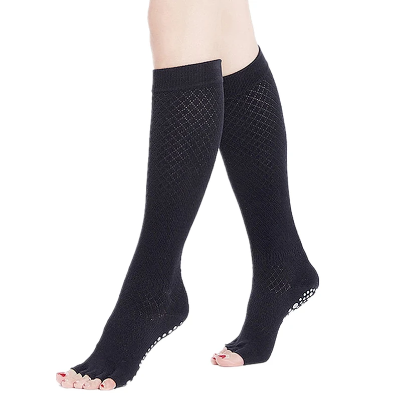 Новинка Жаккардовые Женские носки для йоги длинные чулки до колена Нескользящие