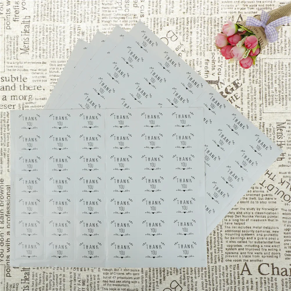 

5 Sheets Thank You Handmade Sticker Packing Bag Wedding Birthday Party Cookies Package Candy Boxes Decoration Supplies