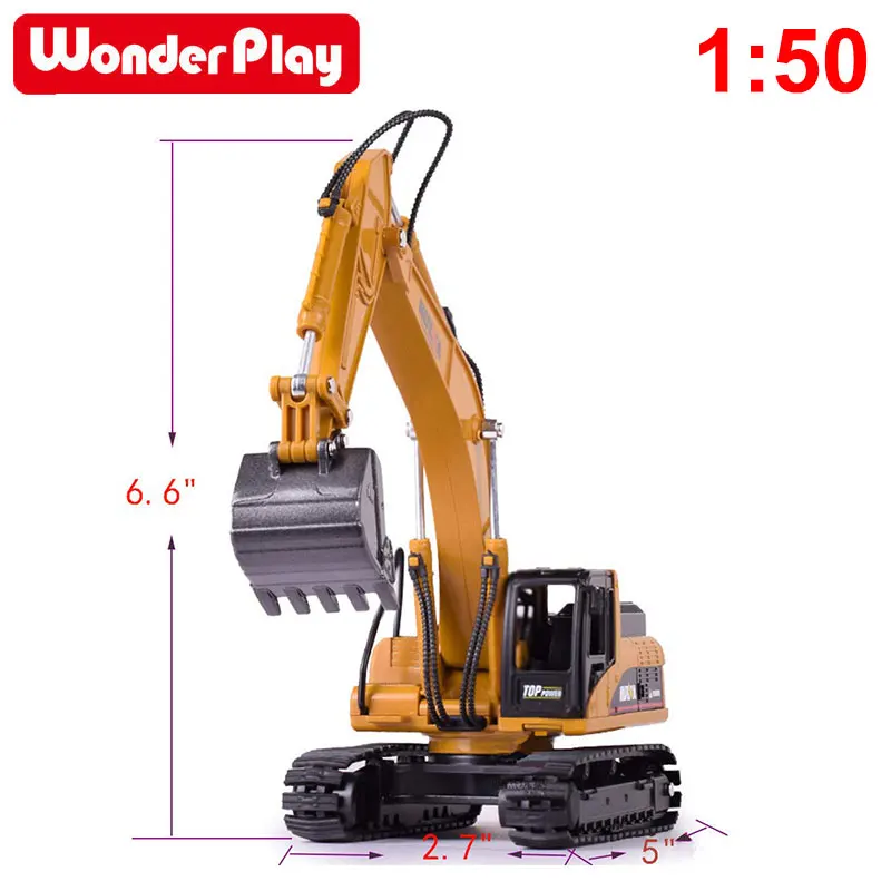 Wonderplay Alloy Excavator Truck Car Autotruck Breaking Hammer Vehicles 1:50 Model Diecast For Boys Toy Gift Kid TOY |