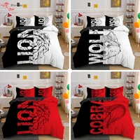 liondogwolf black red white quilt double bed duvet cover set nordic bed cover 15013590 23pcs king bedding sets four seasons