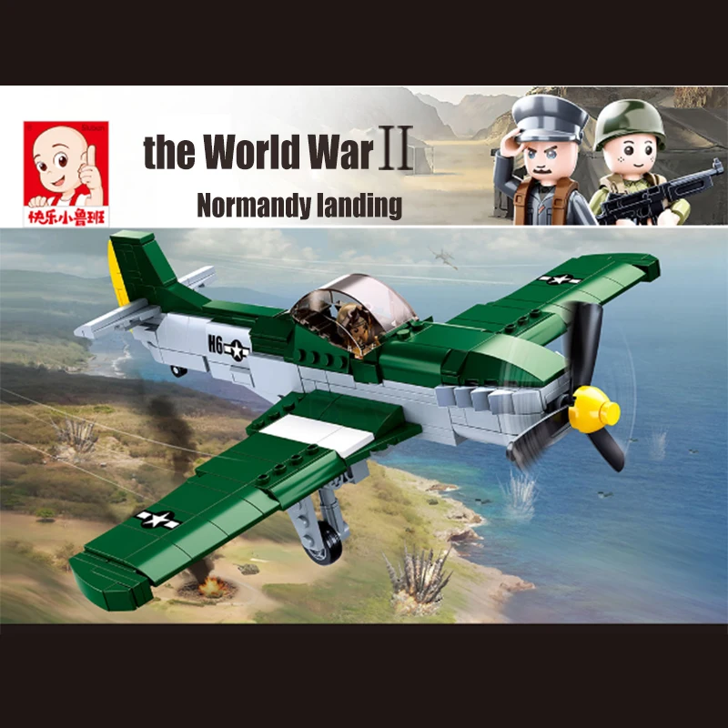 Конструктор Sluban P51D Mustang модели солдат времен 2 мировой войны, 323 шт.