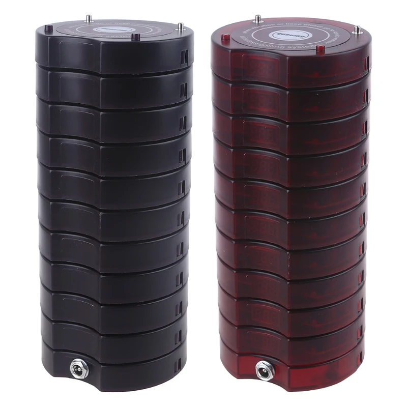 

B2RC 10 Disc Pager Receivers Wireless Guests Queue Calling System Suitable for Hospital Restaurant Cafe