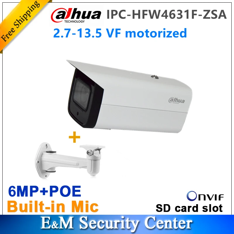 Оригинальный Dahua IPC HFW4631F ZSA 2 7 13 5 VF с моторизованным двигателем IR80M MIC POE Bullet