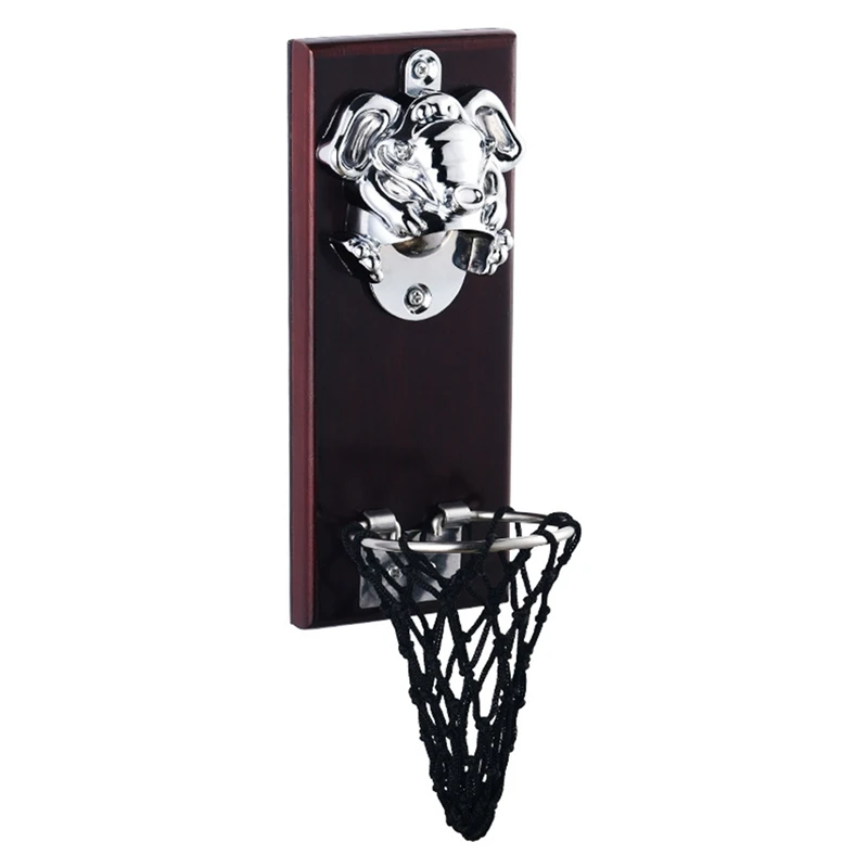 

Beer Bottle Opener with Bottle Cap Basket,for Kitchen Gadgets&Fridge