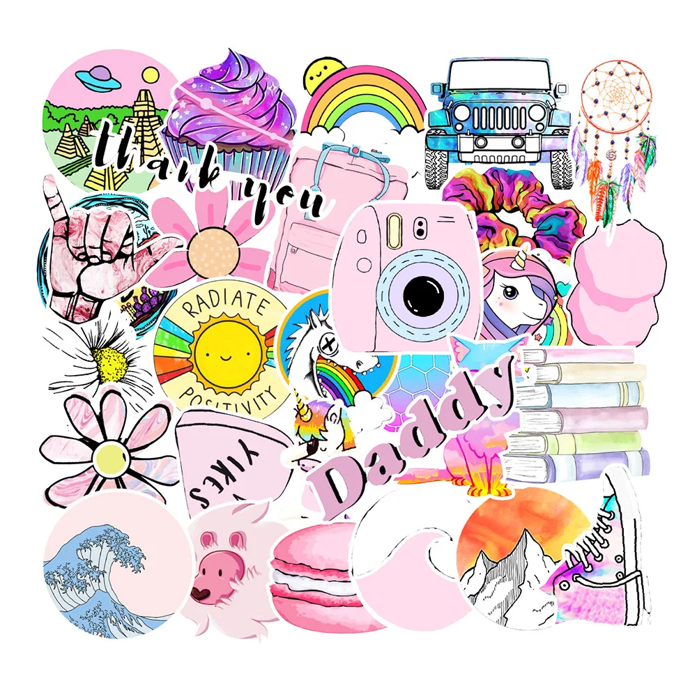 35 шт. Скрап канцелярские наклейки для студентов DIY Чемодан Граффити Ноутбук чашка