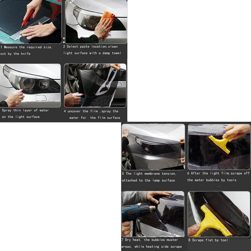 Кахане 100*30 см автомобильный светильник Стикеры Головной фонарь хвост Оттенок