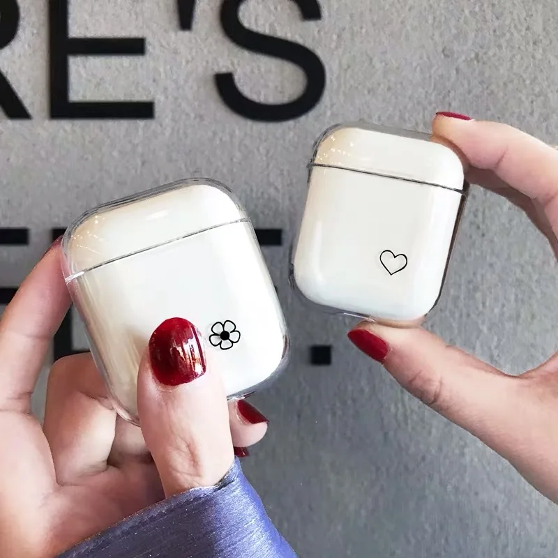 Модный прозрачный жесткий чехол для AirPods, чехол, милый Bluetooth гарнитура, защитный чехол для Airpod, чехол для зарядки s