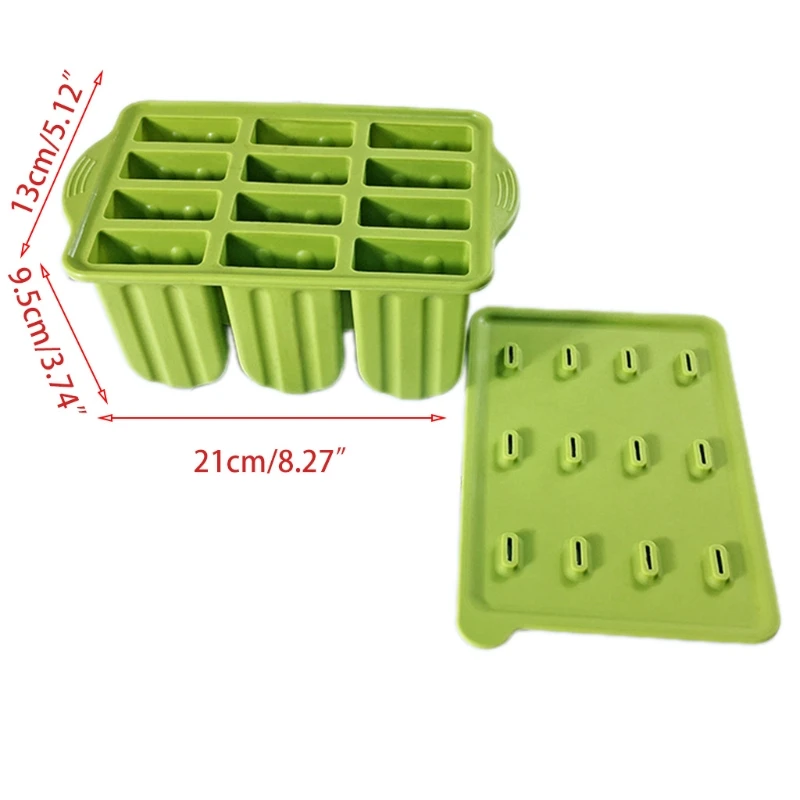 

12 Grid Popsicle Mold Ice Cube Cool Freezing Tray Ice Cream Maker Yogurt DIY Mould Available Reusable Tool for Bar