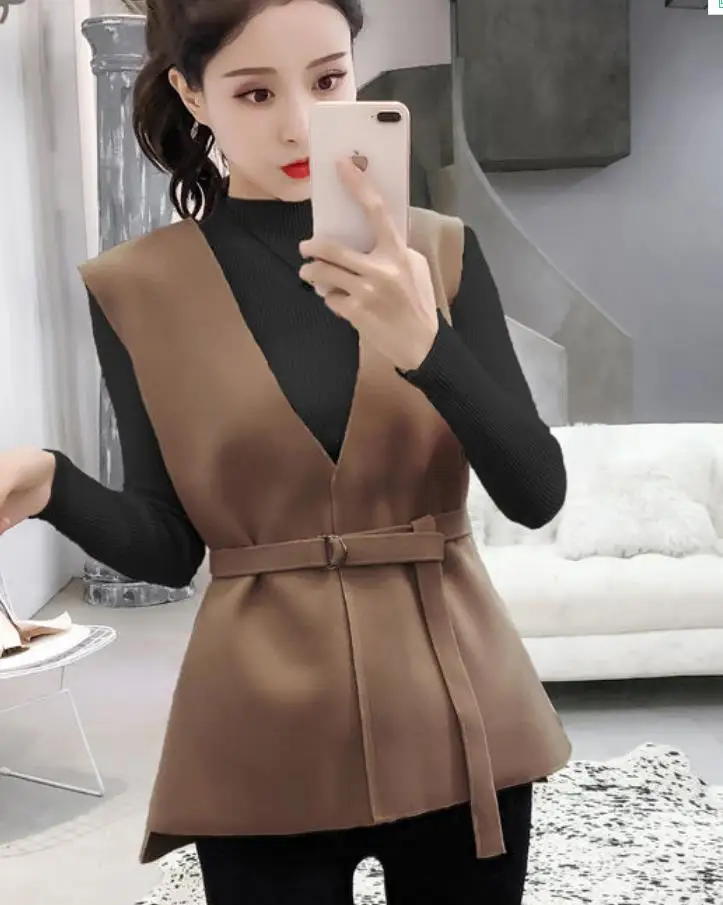 

Весна 2021 Новинка женский жилет с V-образным вырезом Модные женские топы жилет