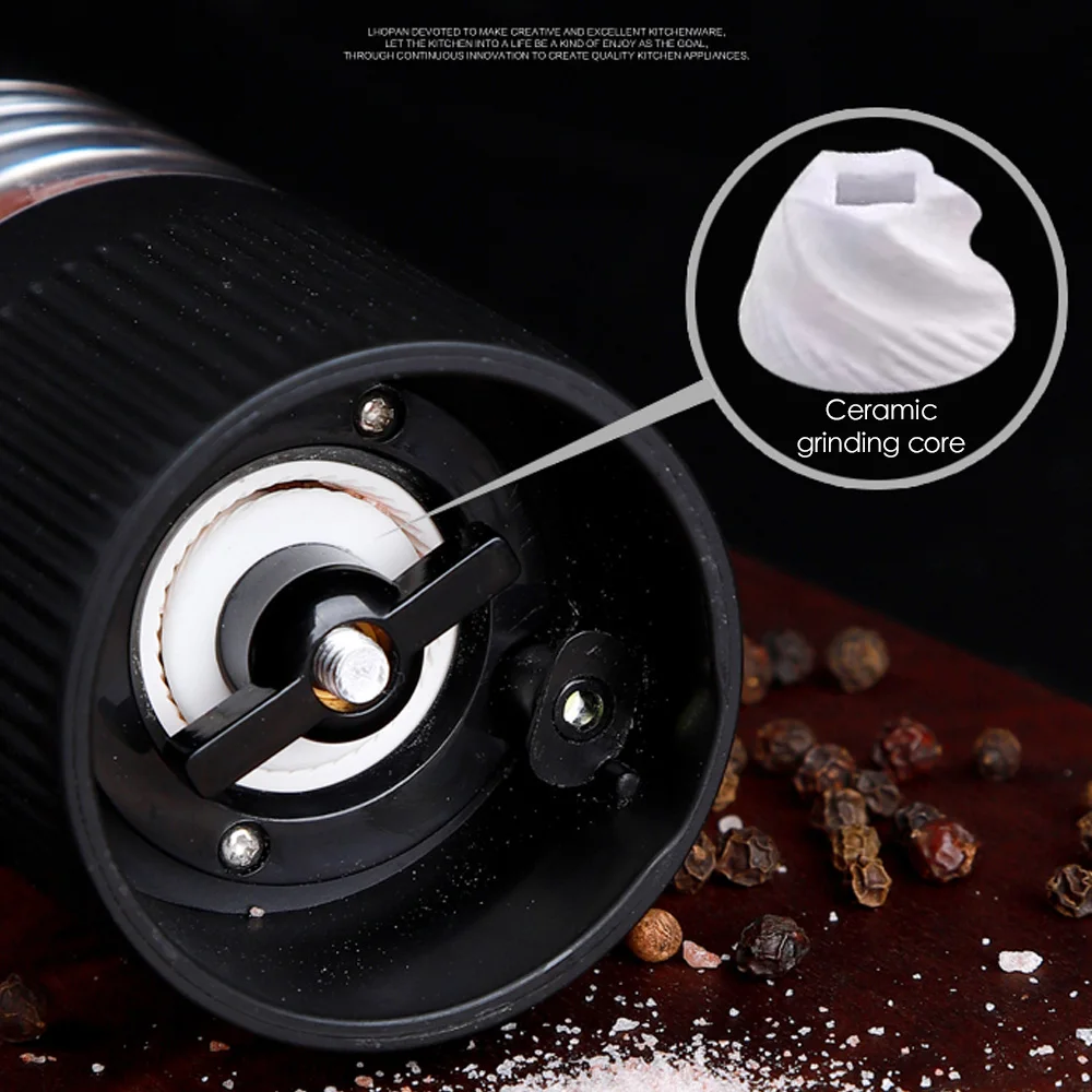 

Automatic Salt Pepper Grinder Set Electric Plastic Ceramic Burr Mill For Herb Pepper Spice Adjustable Kitchen Grinding Gadgets