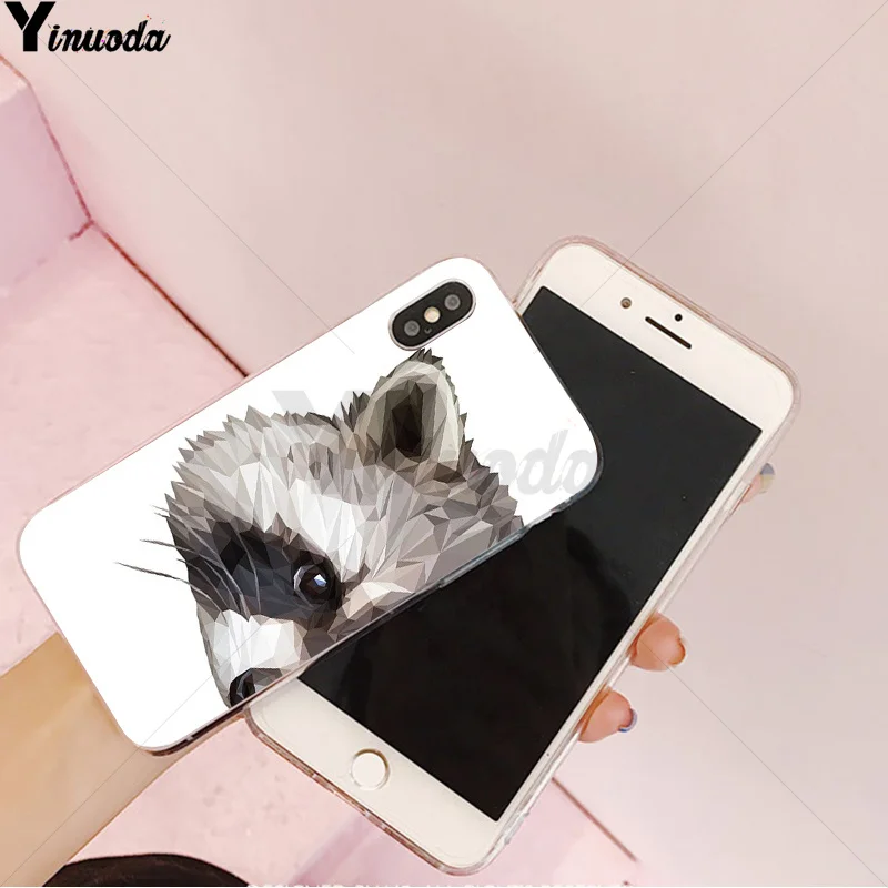 A10 Yinuoda животное енот арт шаблон ТПУ мягкий чехол для мобильного телефона Apple iPhone 8 7 6 6S Plus X XS MAX 5 5S SE XR чехол - Цвет: A10