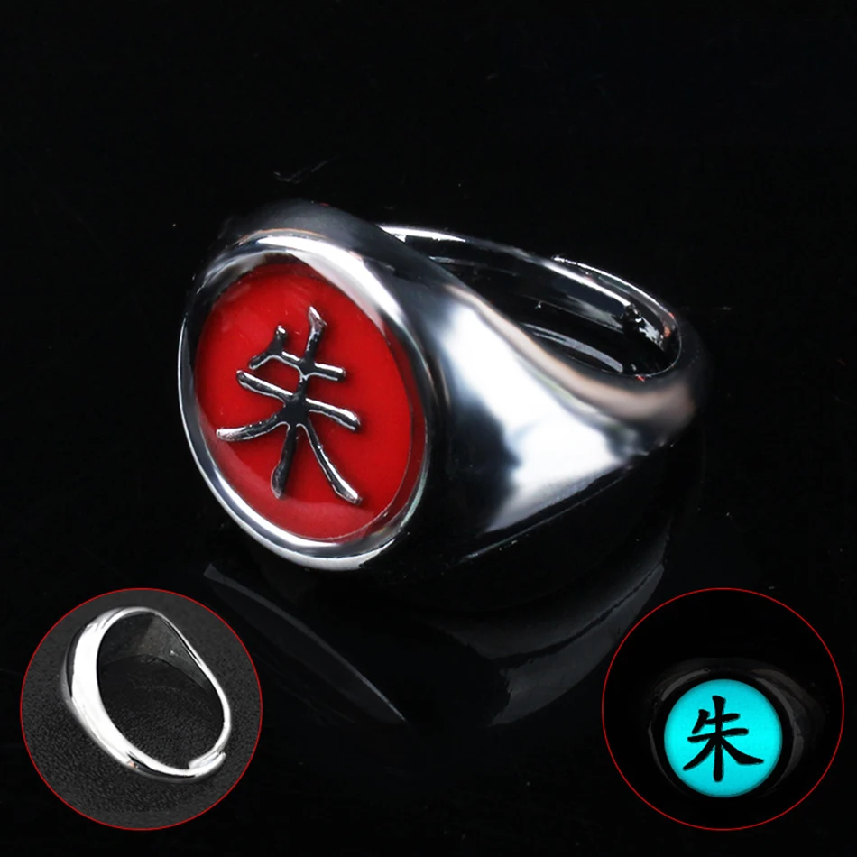 

Anime Cosplay Luminous Rings Akatsuki Member Rings for Women Men Accessories Props Finger Decorations anillos akatsuki itachi