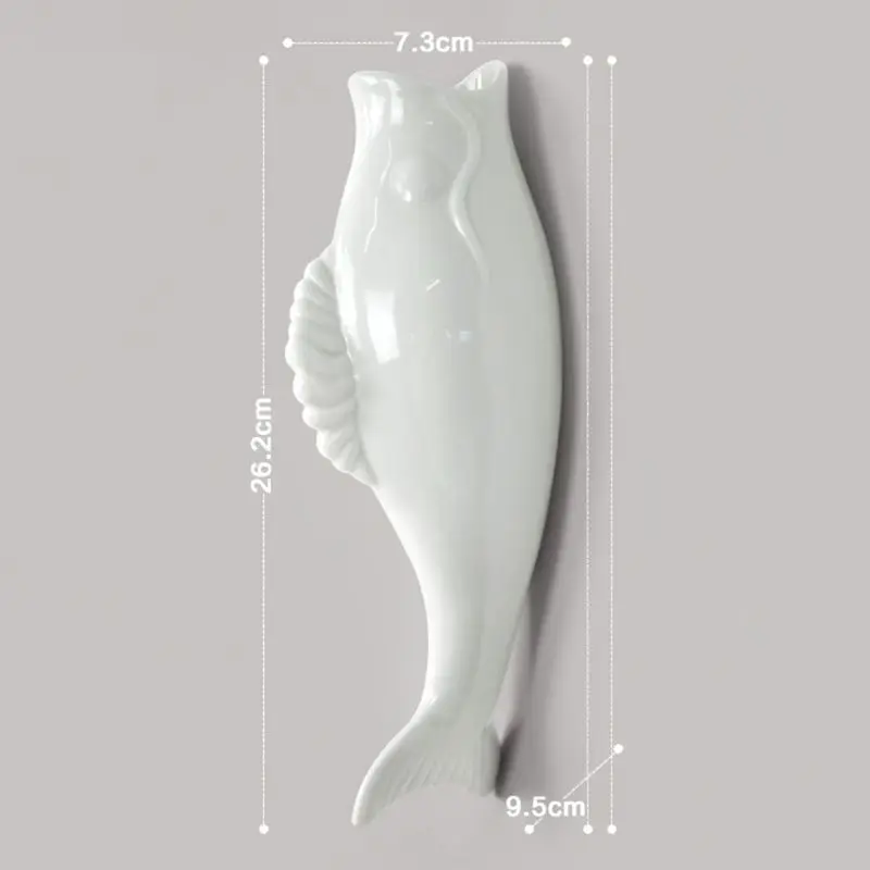 

Creative Fish Ceramic Wall Hanging Planter Vase Mural for Hotel Cafe Decoration Wall Flower Vase