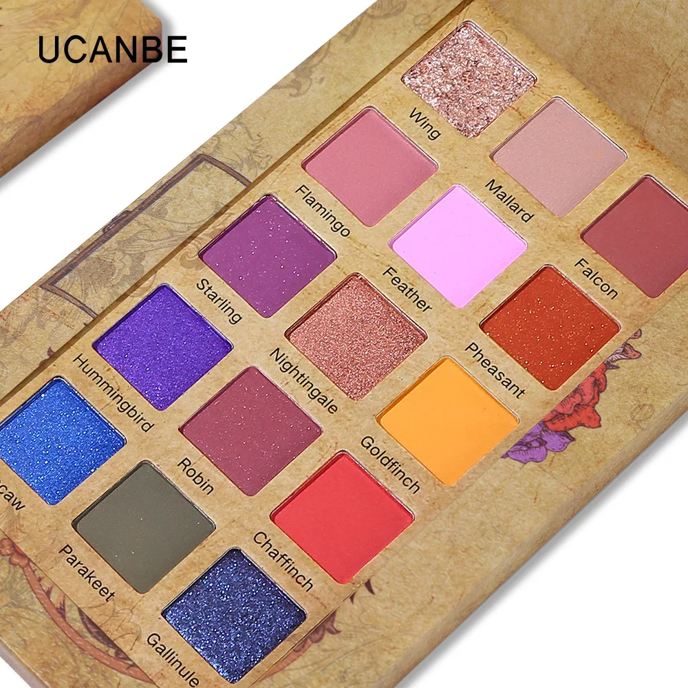 Ucanbe 15 цветов Феникс мерцающий матовый блеск палитра теней для век нюд