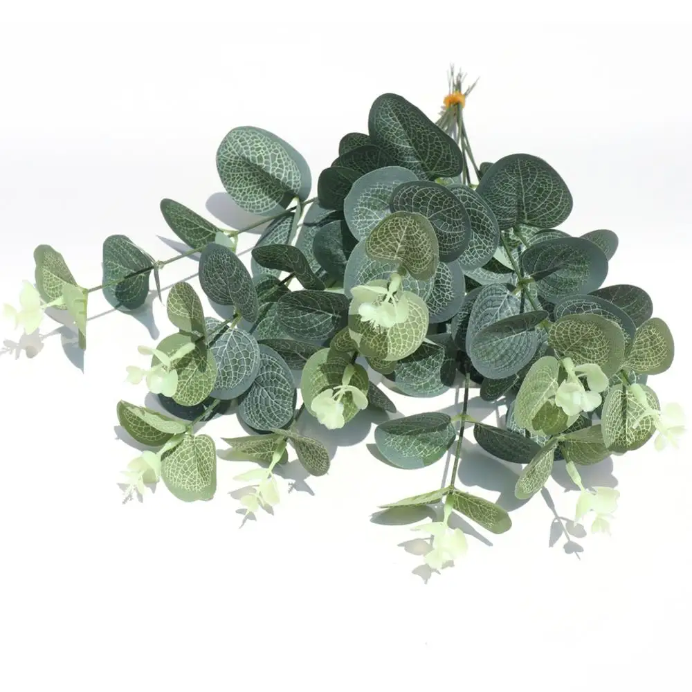DIY зеленые шелковые искусственные листья эвкалипта растения украшение для