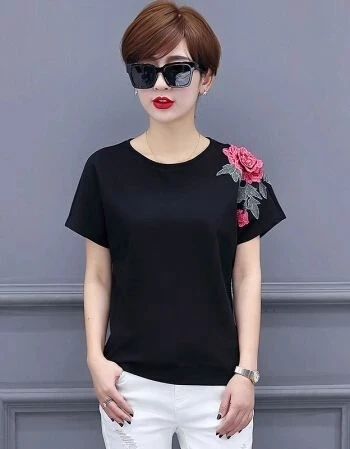 

2020 top T-Shirt donna cotone donna turchese Tshirt cotone