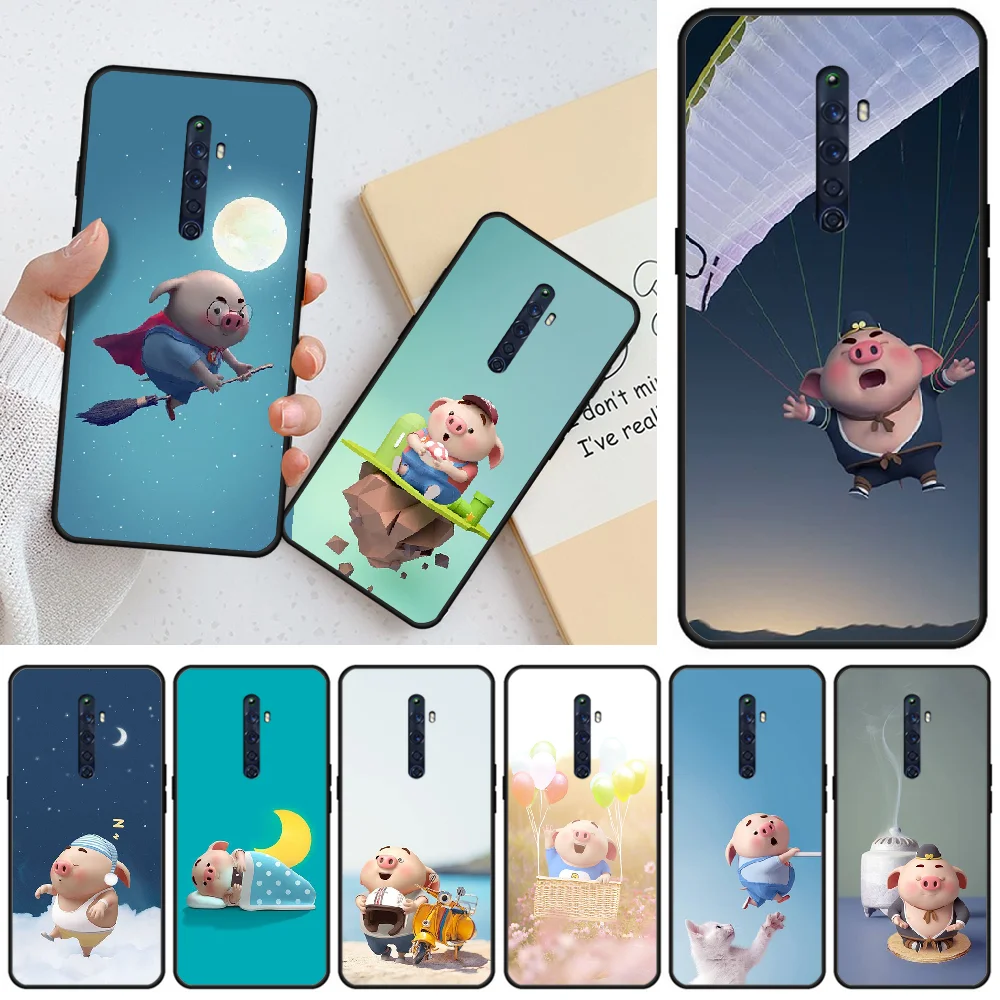 Чехол для телефона BaweiTE Cute Pig Eight Ring мягкий черный чехол OPPO R9 R9S 9S PLUS 11 plus 11S 15 Normal 17