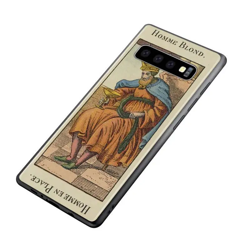

Silicone Black Cover Tarot Cards Reading for Samsung Galaxy Note 10 Pro 9 8 Plus S10 5G S9 S8 S7 Plus S6 Phone case