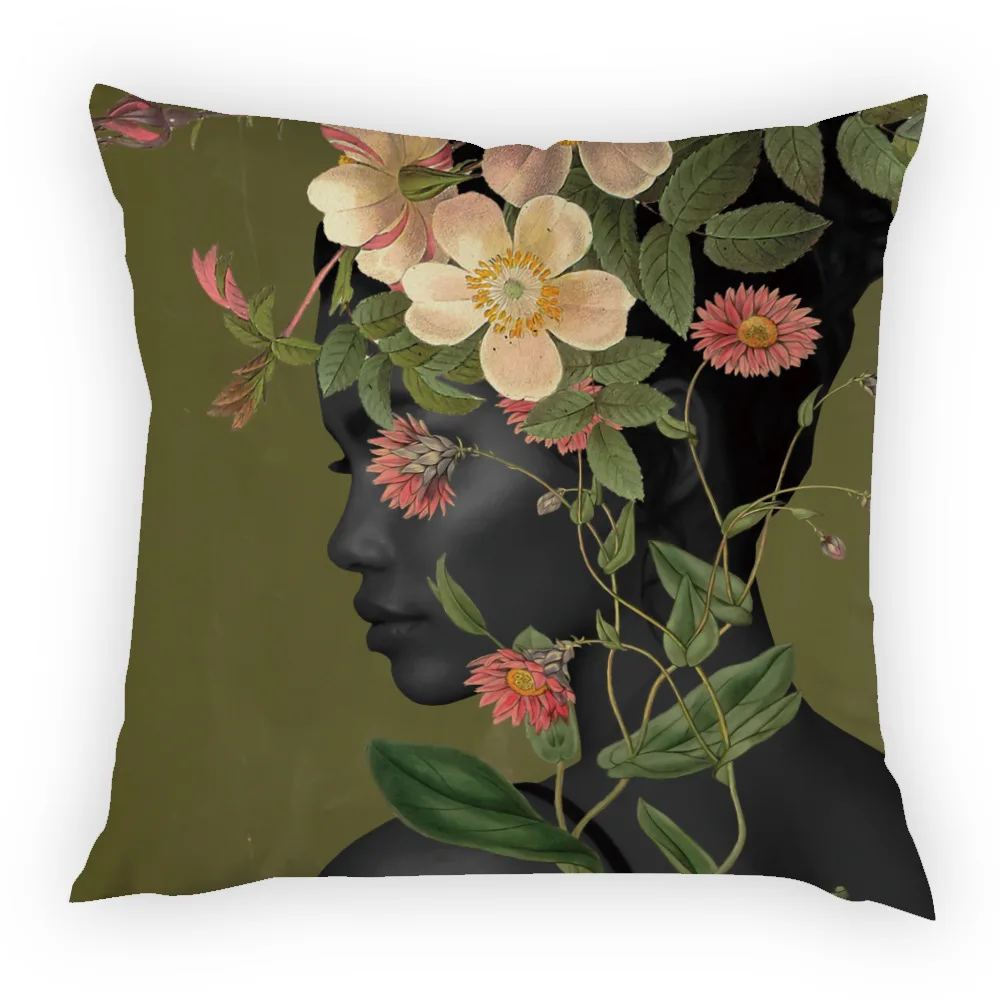 Чехол с изображением цветов персиковой кожи наволочки для дивана спальни