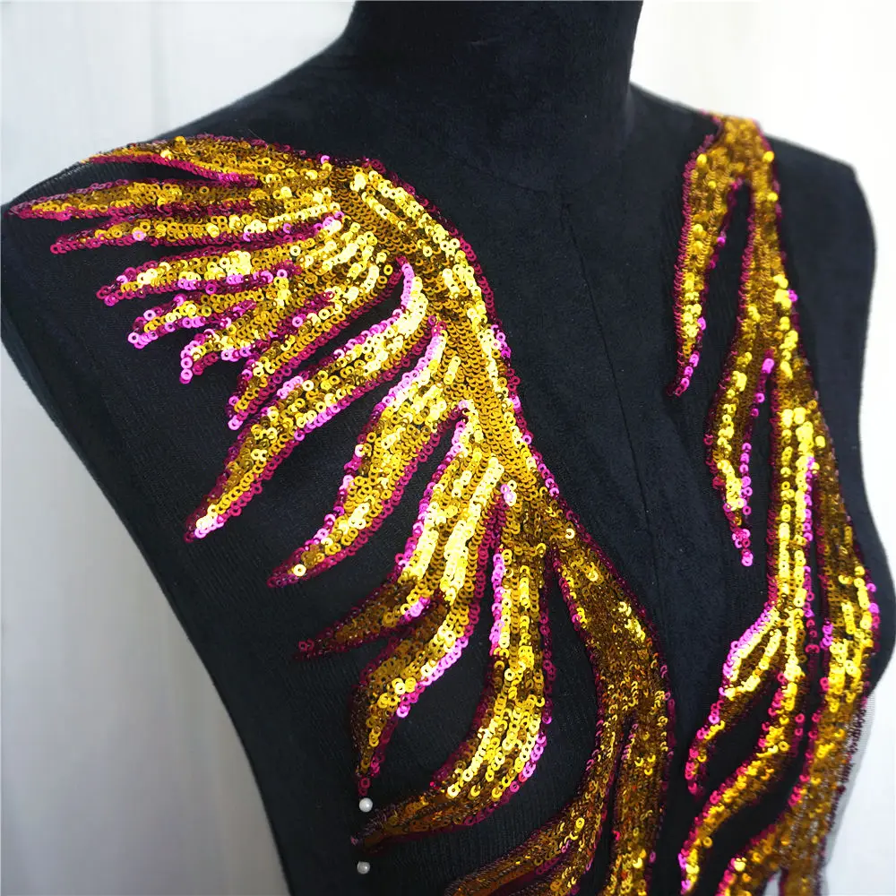 Кружевная ткань с золотыми блестками 2 шт. блестящая розово красная сетчатая