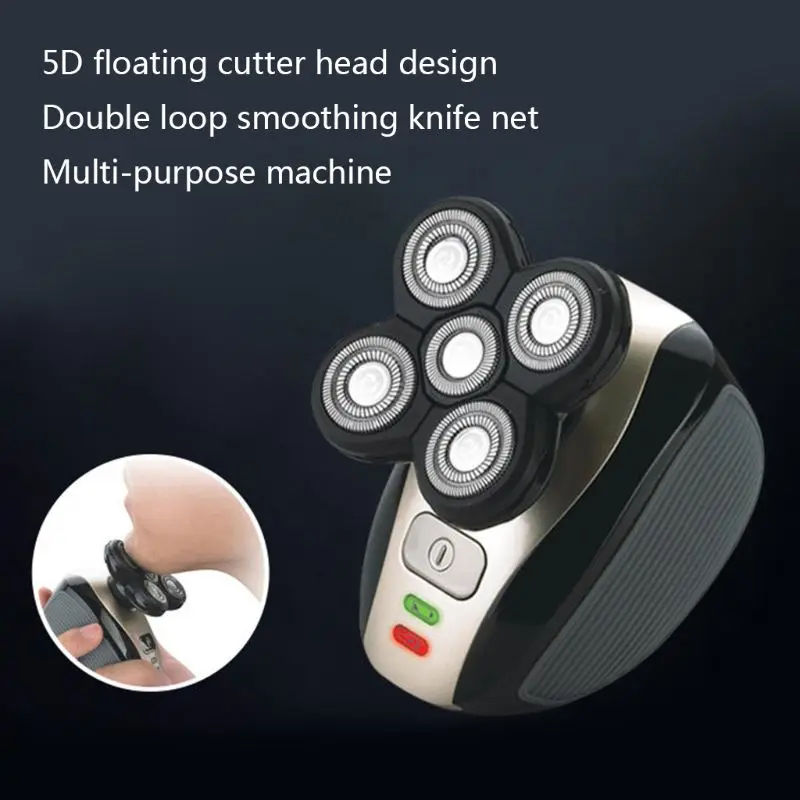 

New 5-head Electric Shaving Razor Shaving Men 4D Waterproof USB Rechargeable Multifunction Shaver