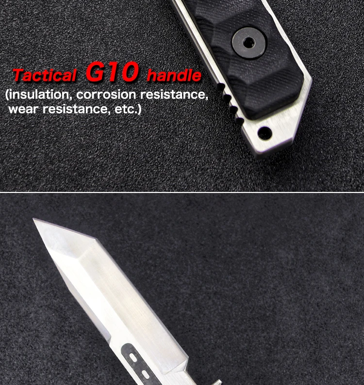 LENGREN 9cr18mov Steel outdoor Heavy knife 8MM thick Sharp Self Defense Hunting Knife Camping Survival Knife army knife