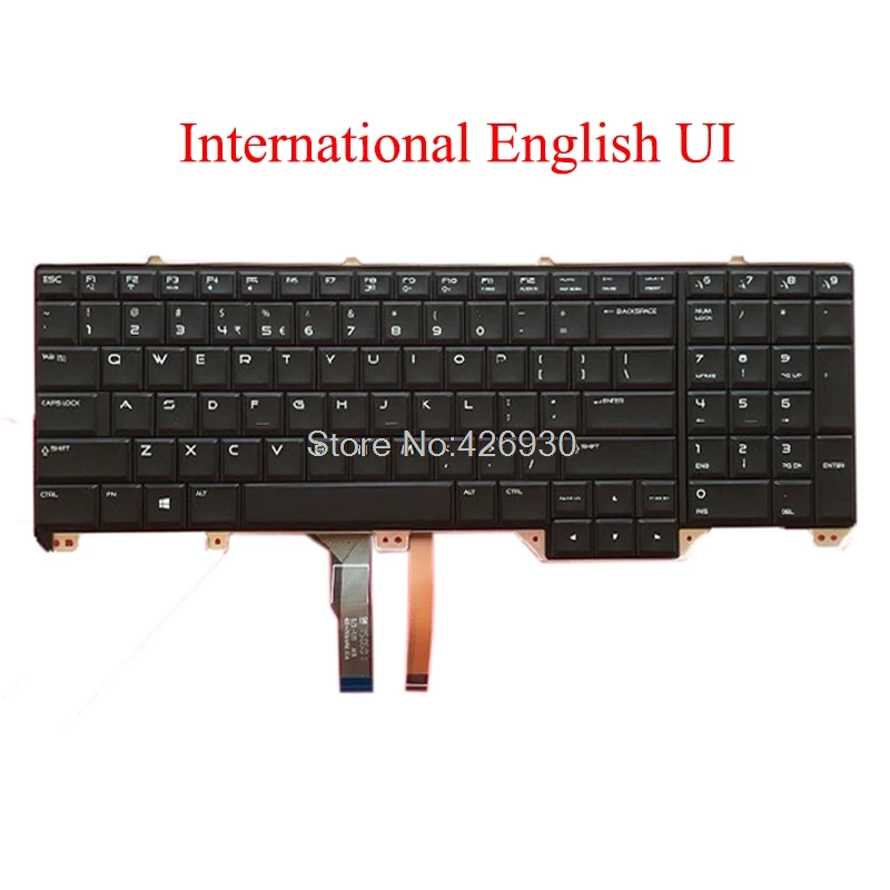 

Laptop UI Keyboard For DELL For Alienware 17 R2 R3 International English NSK-LC1BC 1D PK1318F1A03 00V352 0V352 with backlit new