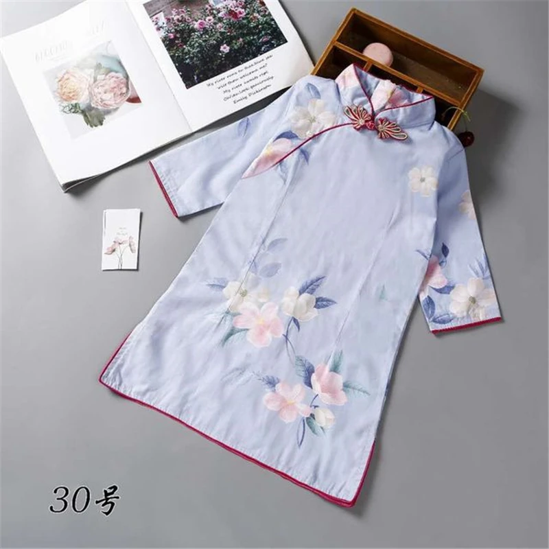 Китайский стиль Детский костюм Чонсам для девочек детские костюмы на весну и