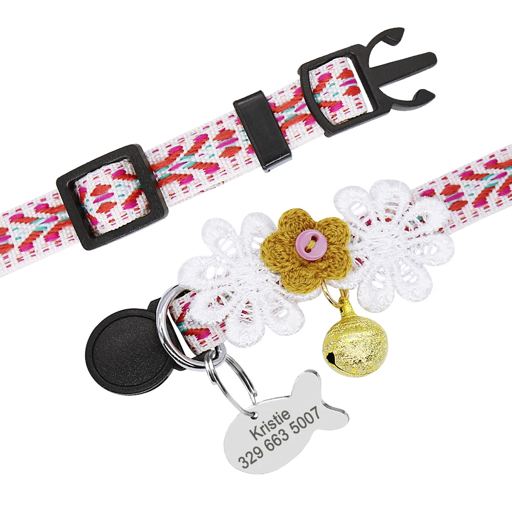 Подгонянный ошейник для кошек быстросъемные ошейники милые Персональные