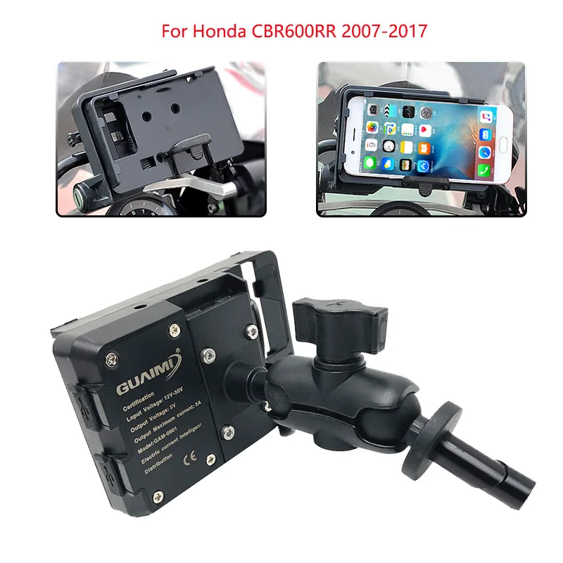 Зарядное устройство USB для мотоцикла штатив держатель Honda CBR600RR 2007 2008 09 2010 2011 2012 2013
