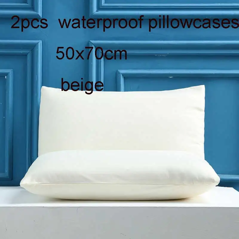 2pcs50x70pillowcase Чистый цвет водонепроницаемый защитный наматрасник эластичная натяжная простыня наматрасник queen king size покрывала покрывало - Цвет: 2pcs50x70pillowcase