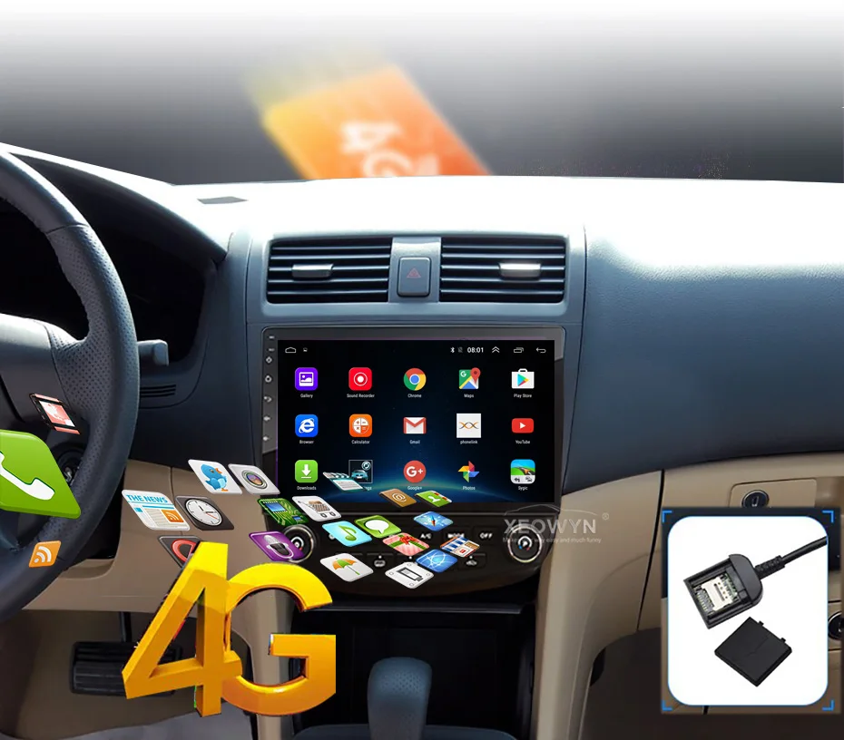 Android 6,0 1024*600 четырехъядерный 10," Автомобильный Радио gps навигация для HONDA Accord 7 2003-2007