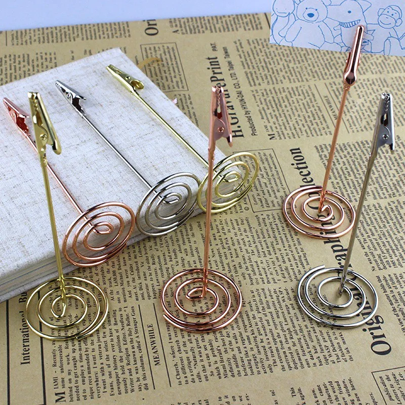 10Pcs Alligator Clips Table Number Holder Wedding Name Card Picture Memo Note Photo Stand | Канцтовары для офиса и дома