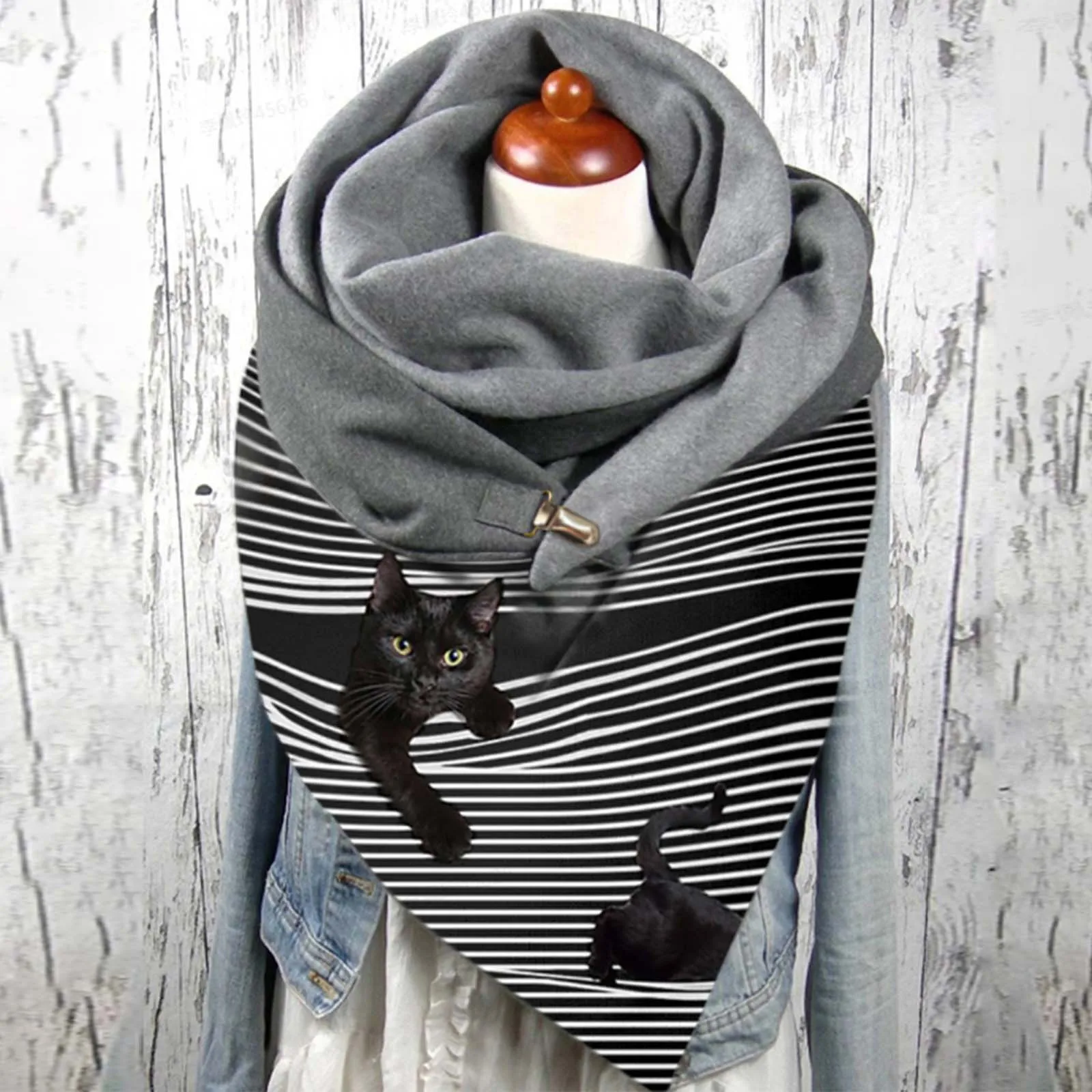 

Scarf Winter Fashion Animal Printed Winter Printing Scarf For Women Christmas Button Soft Wrap Casual Warm Scarves Shawls Scarf