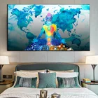 Абстрактная искусственная Картина на холсте, картина, Карта мира, плакат, Настенная картина, декор для гостиной и офиса