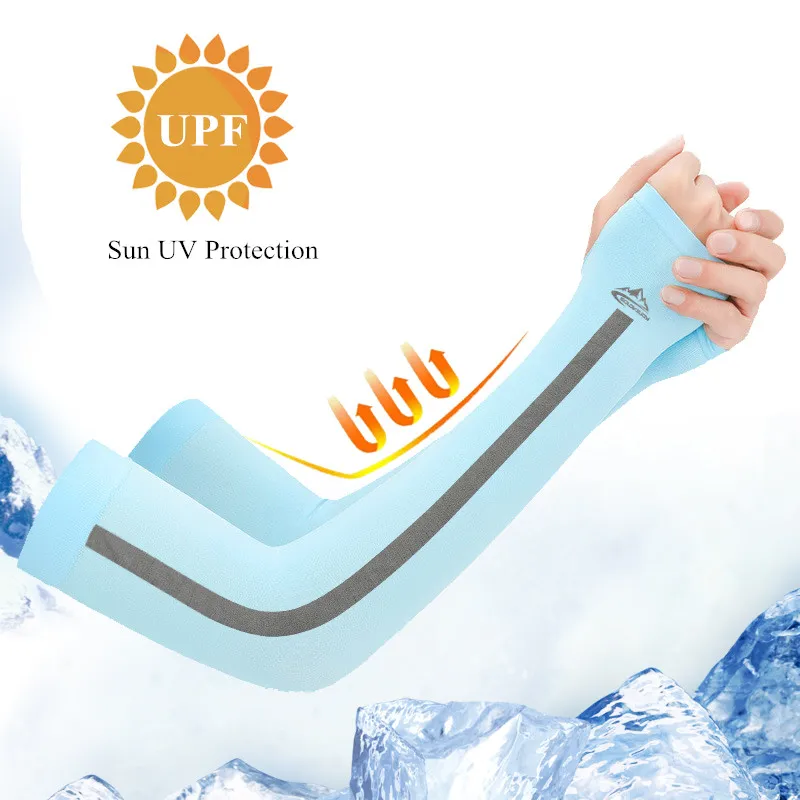 

2pcs Ice Silk Unisex Sports Arm Sleeve Sun UV Protection Arm Cover Cooling Cycling Running Fishing Sunscreen Sleeves Arm Warmer