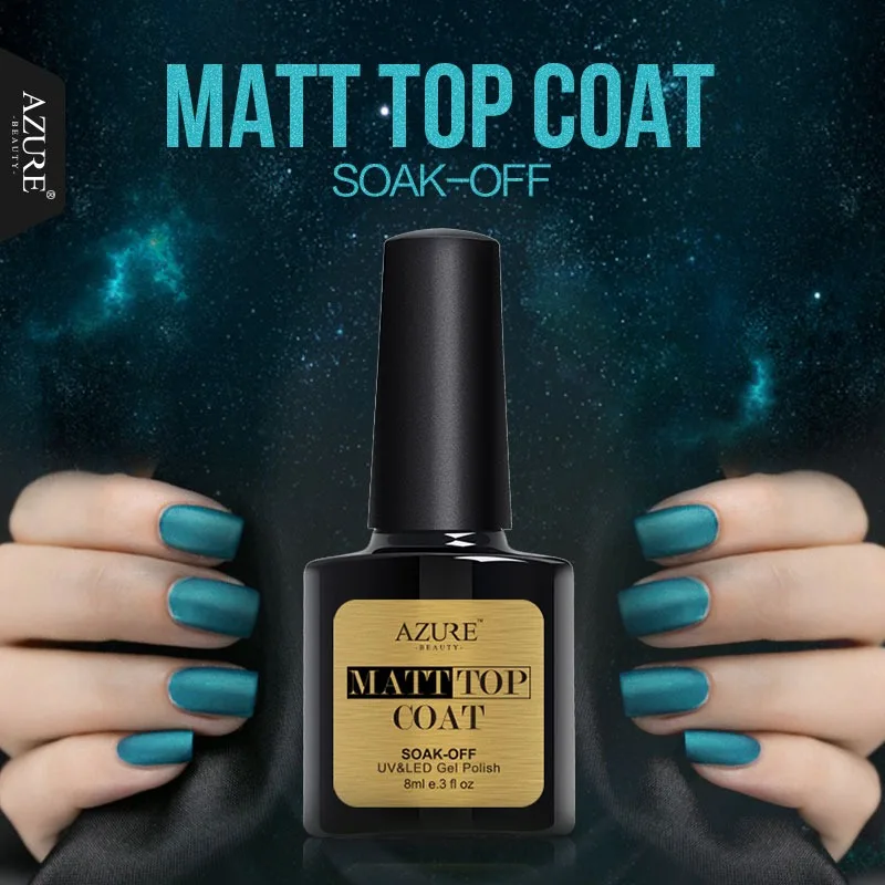 Лазурная красота матовый эффект верхнее покрытие Гель-лак для ногтей