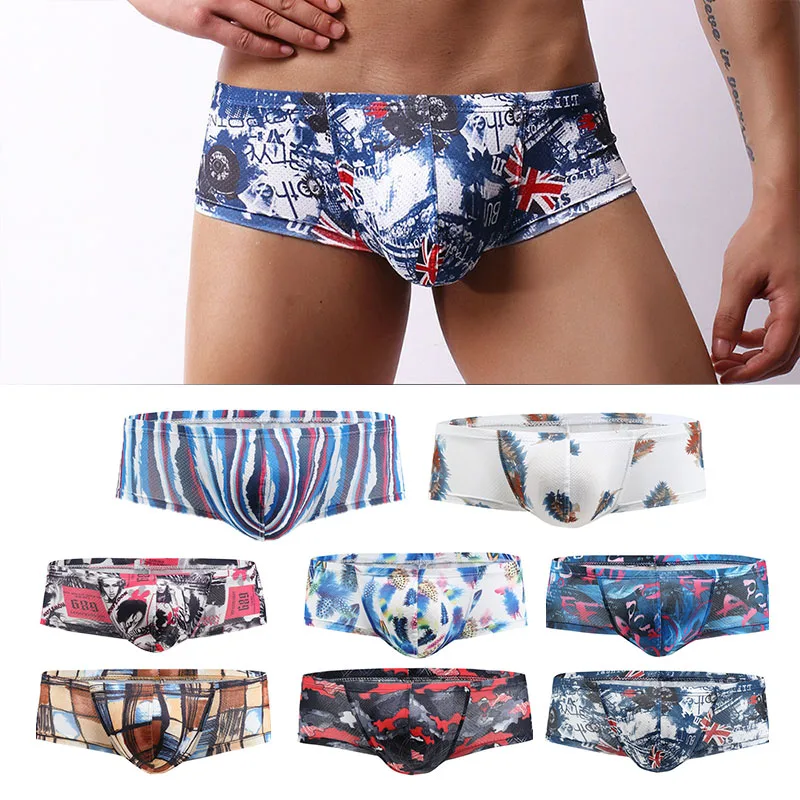 

Hot Sale Men's Boxer Underwear Men's Low Waist Printed Boxer Briefs Sexy Breathable Boxer Shorts Men's Bikini Shorts