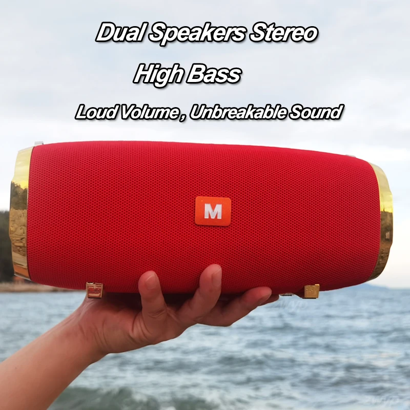 50w high power portable bluetooth speaker column outdoor wireless 3d bass stereo subwoofer music center support tffm radiousb free global shipping