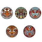 MOC средневековый военный конструктор, фигурки, щит, тигр, Кирин, голова дракона, древнее китайское оружие, аксессуары, игрушки C296