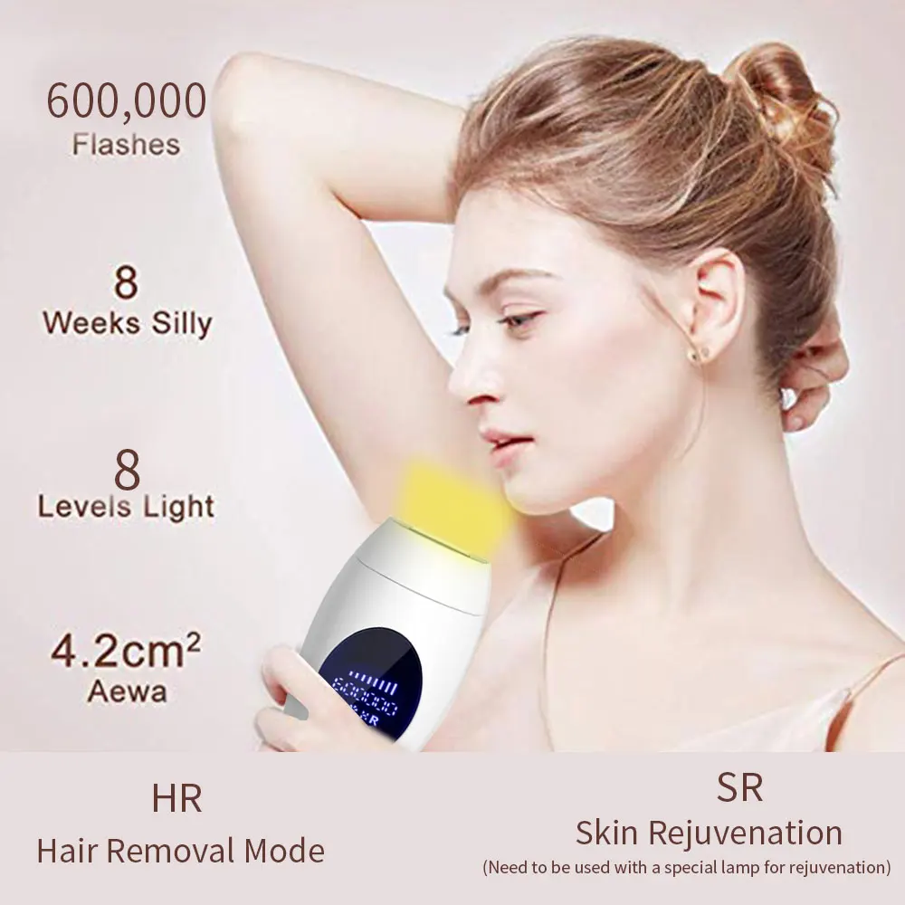 Фотоэпилятор портативный безболезненный для удаления волос IPL 600000