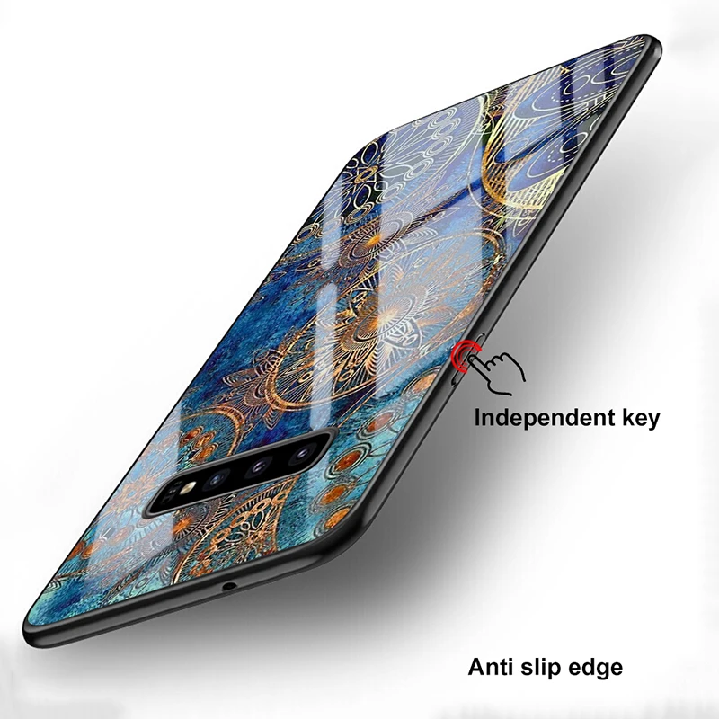 

Mandala Vogue Glass Case for Samsung Galaxy S21 A51 S20 A50 A71 A70 A12 S10 S9 S8 A21S S10e A20 A30 Note 20 10 Lite Plus Ultra