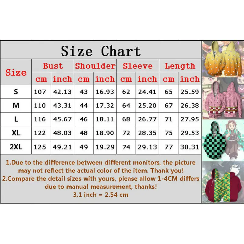 

Cosplay Anime Demon Slayer Kimono Haori Coat Unisex Zip-up Hooded Sweater Coat