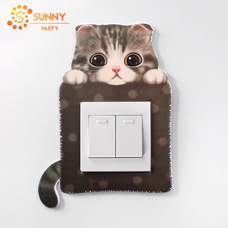 Наклейка-переключатель с мультяшным животным единорогом фламинго со светящимся