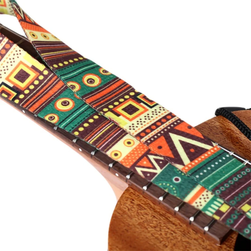 

46-92cm Colorful Vintage Ethnic Ukulele Strap Belt Sling With Hook Adjustable Guitarra Strap Ukulele Parts Accessory