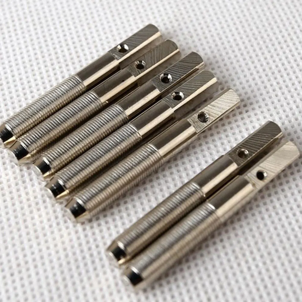 

7PCS Tuning Pins With L-Shape Tuning Wrench For Lyre Harp Strings Primitive Stringed Instruments Silver Firmly Nickel-Plated