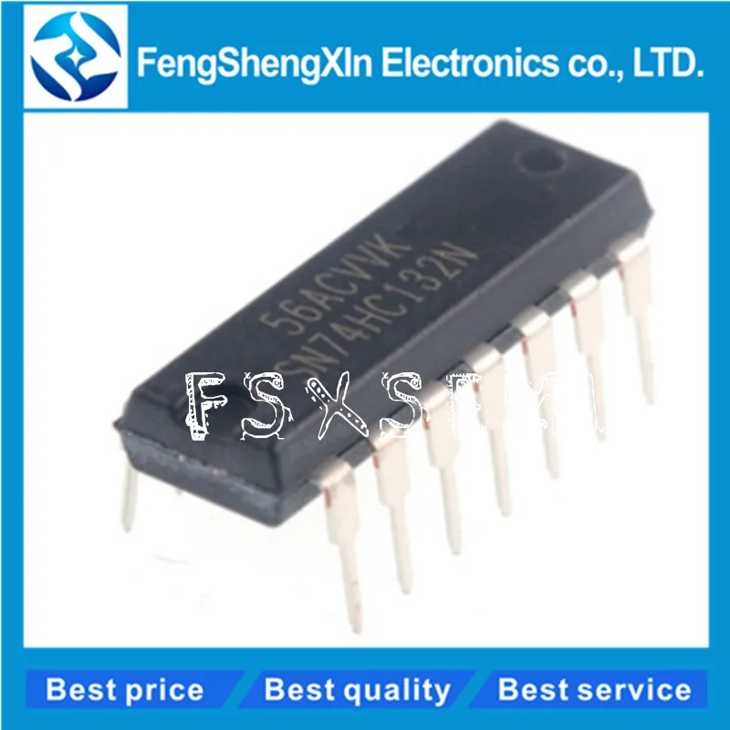 Четырехъядерные ворота POSITIVE-NAND 10 шт./лот SN74HC132N 74HC132N 74HC132 DIP-14 с SCHMITT-TRIGGER входами IC |