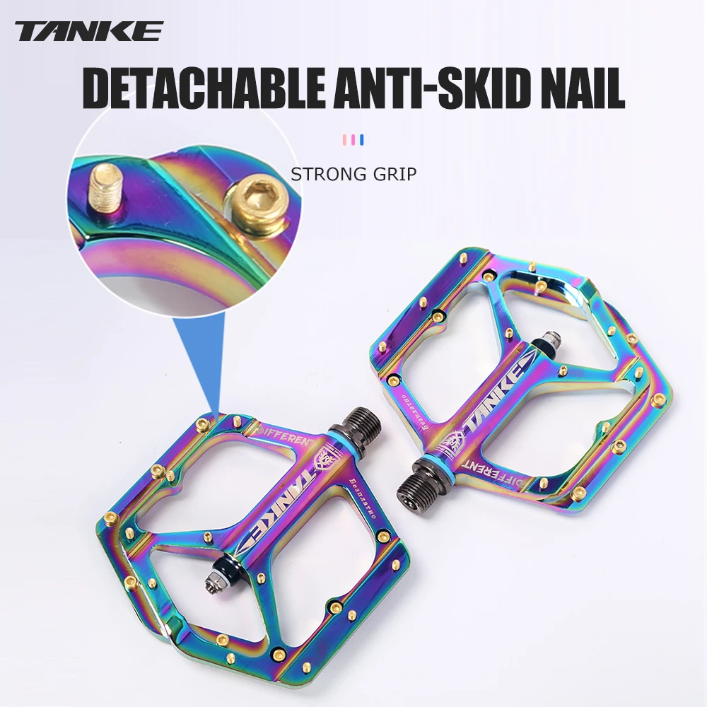 

TANKE bicycle pedals TP-50 ultralight aluminum alloy colorful sealed bearing Foot pedal MTB road bike parts Cycling Nylon Road