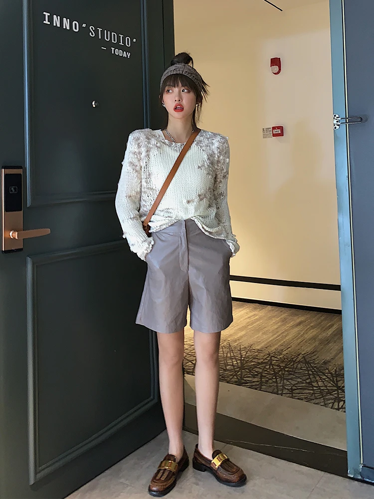 

Sale 2021 Spring Summer Hot Solid Wide Leg Pants Loose Pants Bow Ankle Shorts Pants Women's High Waist Stylish Loose Pants